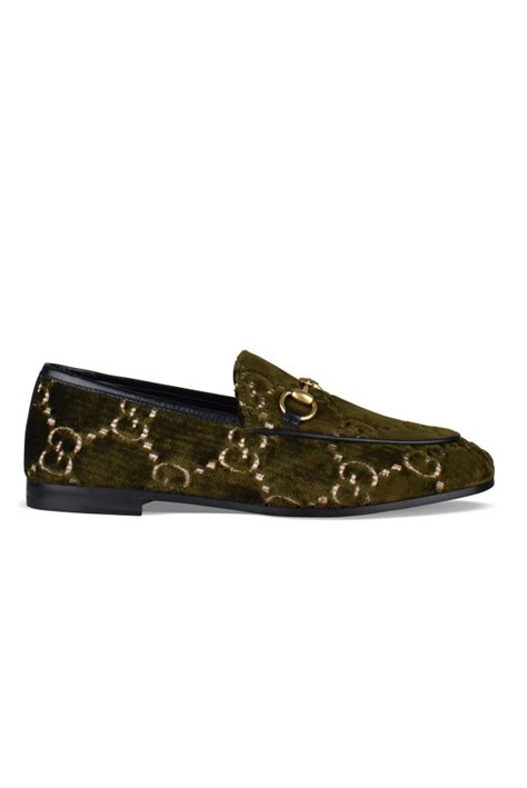 green velvet gucci loafers